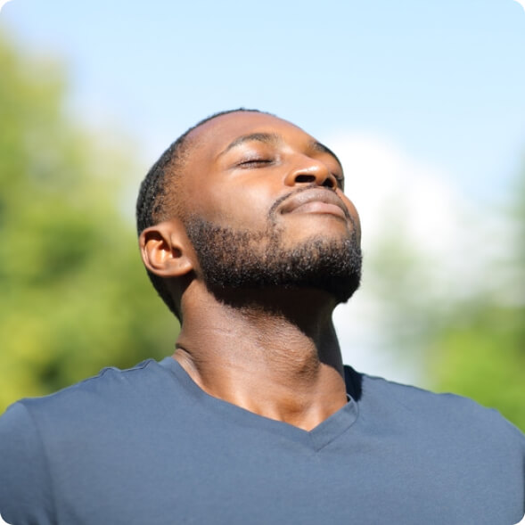 Man feeling relaxed